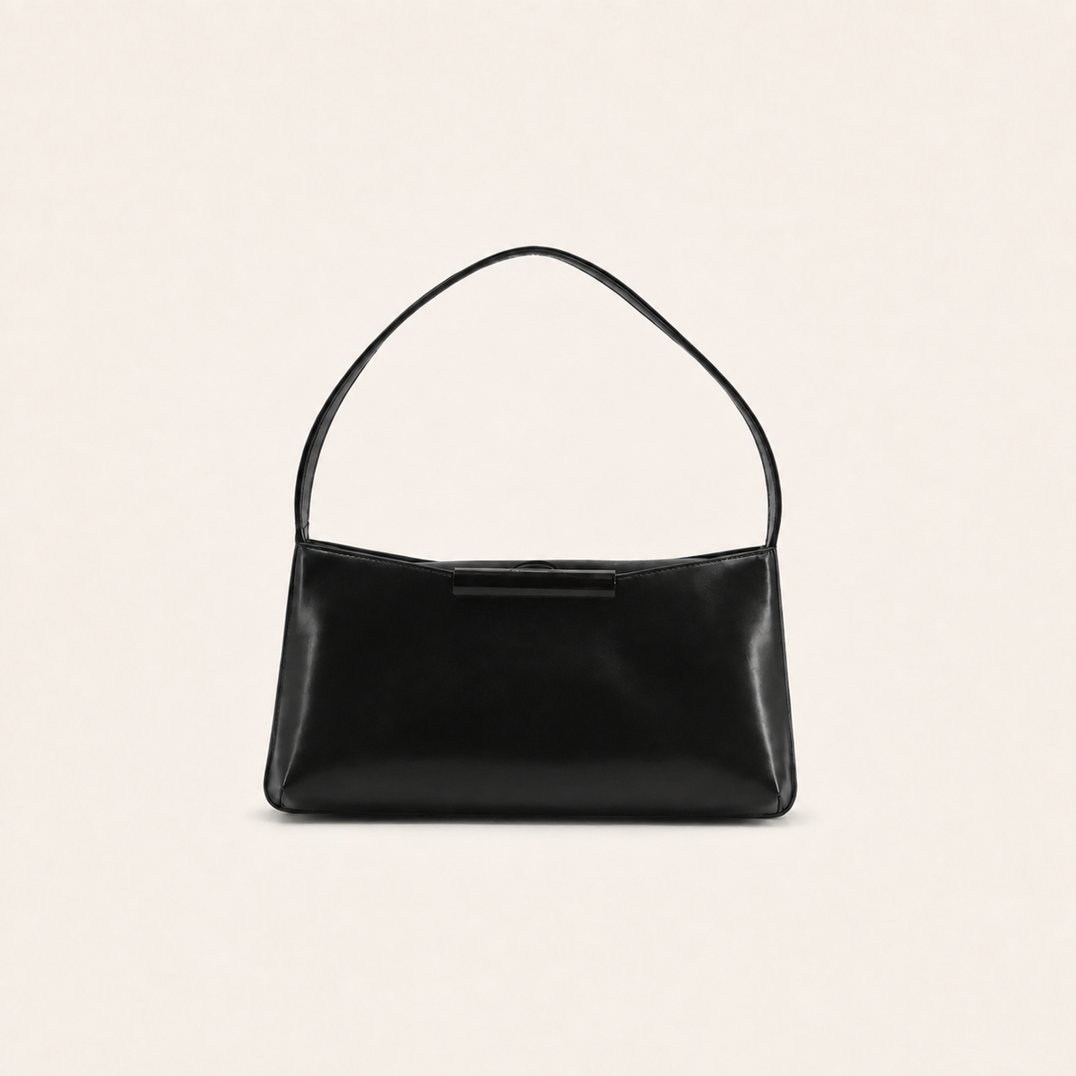 Givenchy Vintage Black Leather East-West Shoulder Bag – vintage designer bag front cover