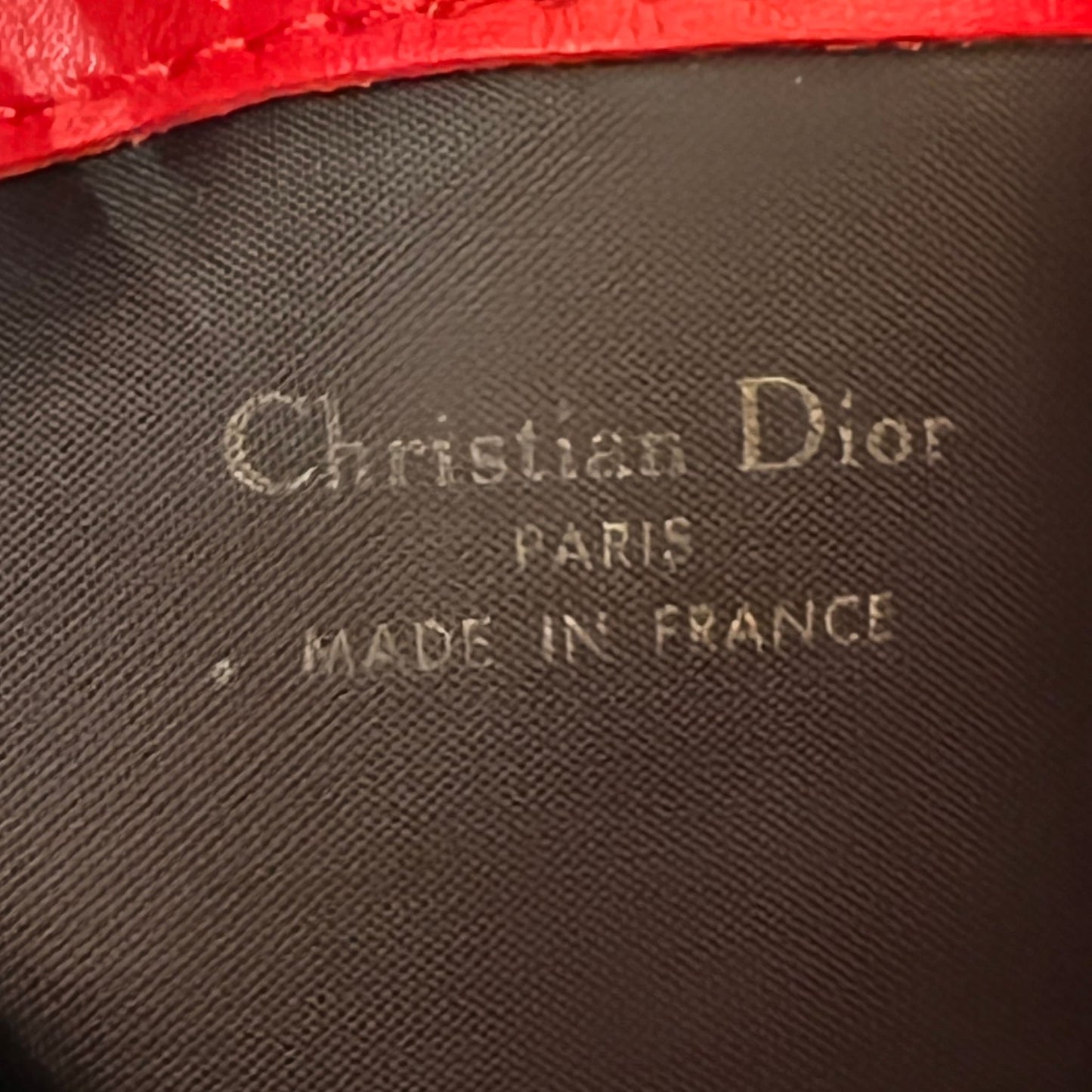 Christian Dior Vintage Red Leather Drawstring Shoulder Bag With Tassel