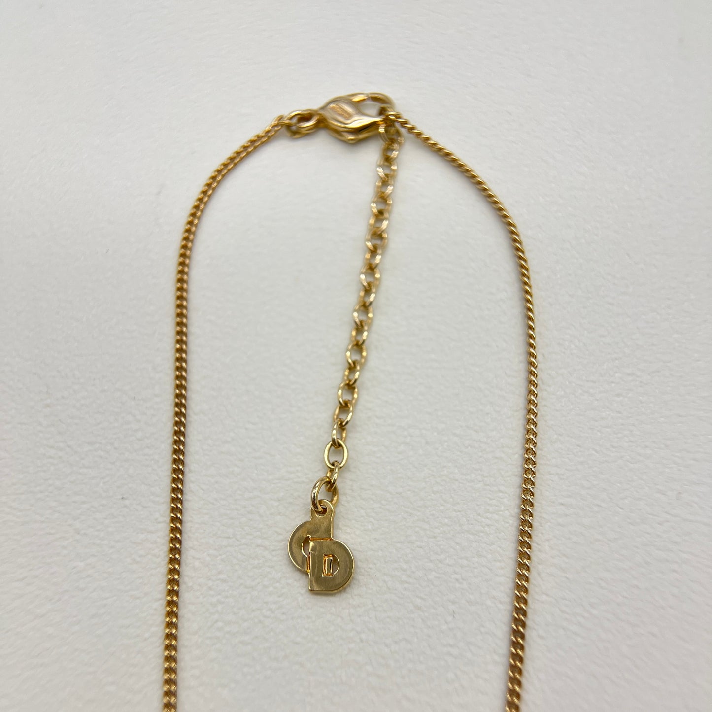 Christian Dior Vintage CD Logo in Twist Drop Shape Necklace