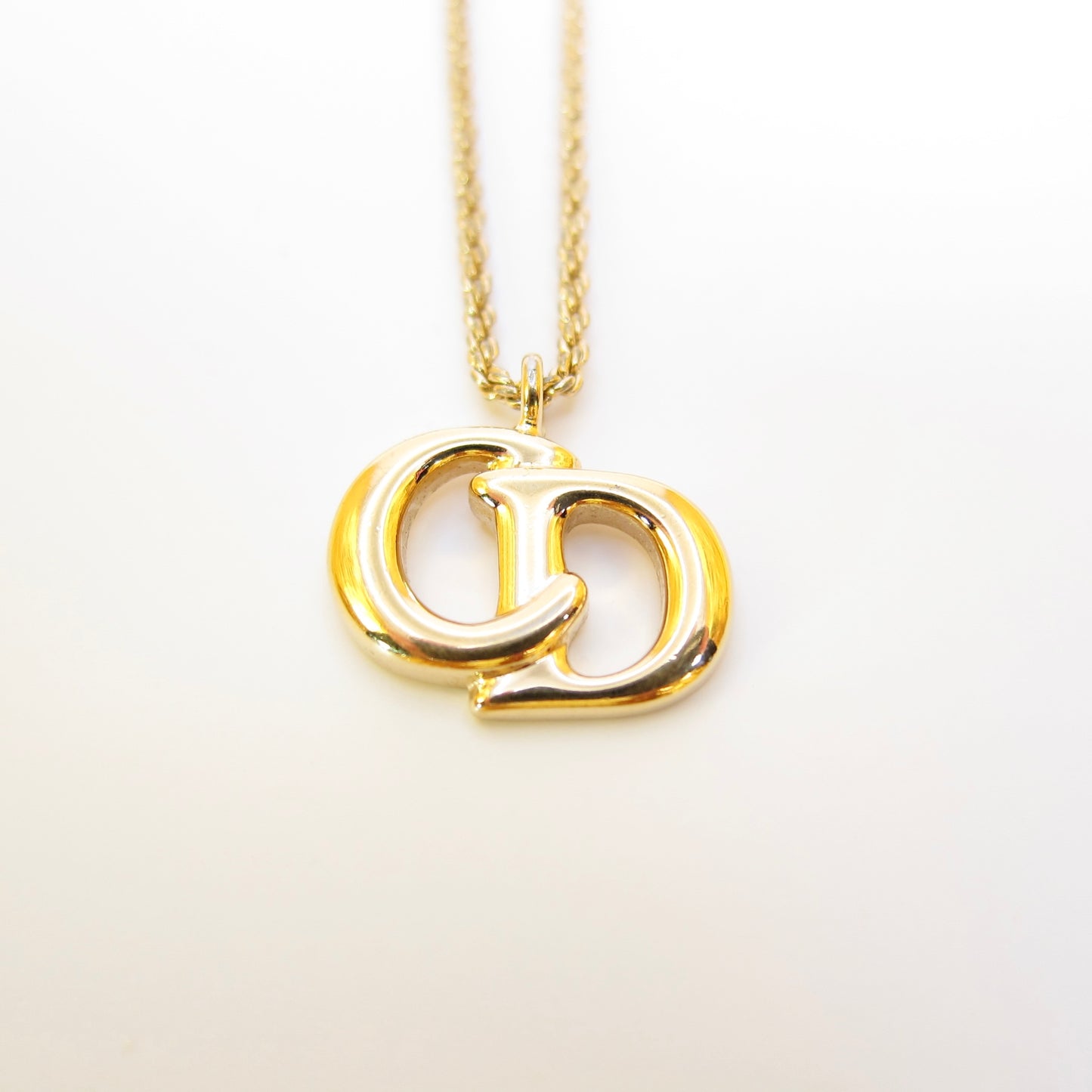 Christian Dior Vintage CD Logo Golden Necklace