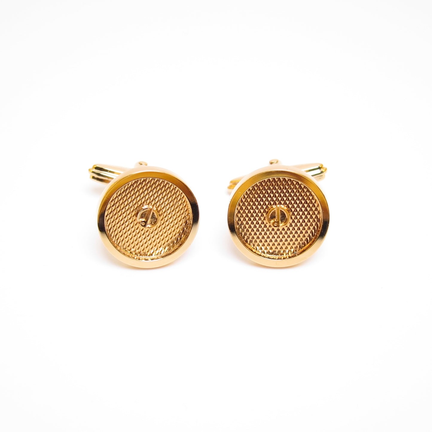 Dunhill Vintage D Logo Round Shaped Golden Cufflinks