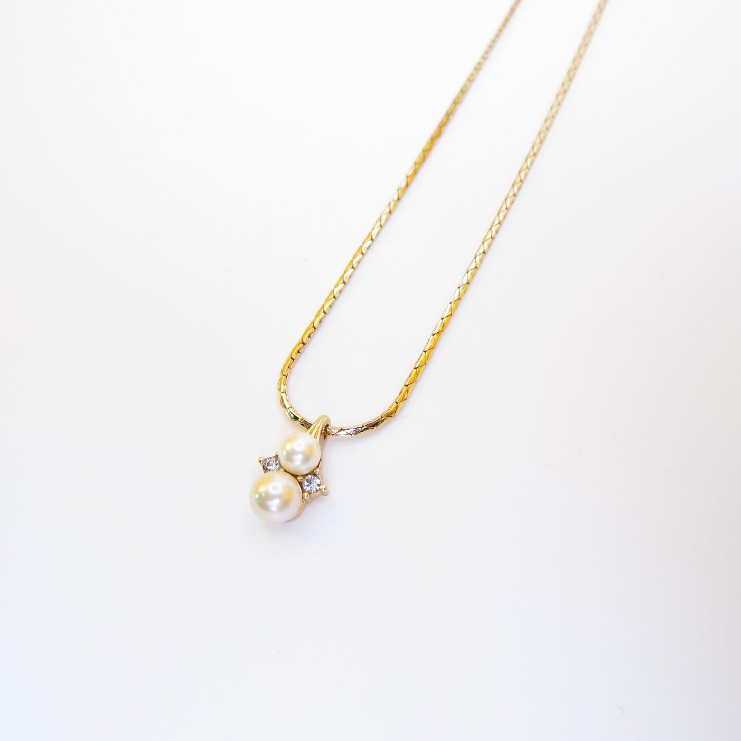 Christian Dior Vintage Pearl and Rhinestone Golden Necklace