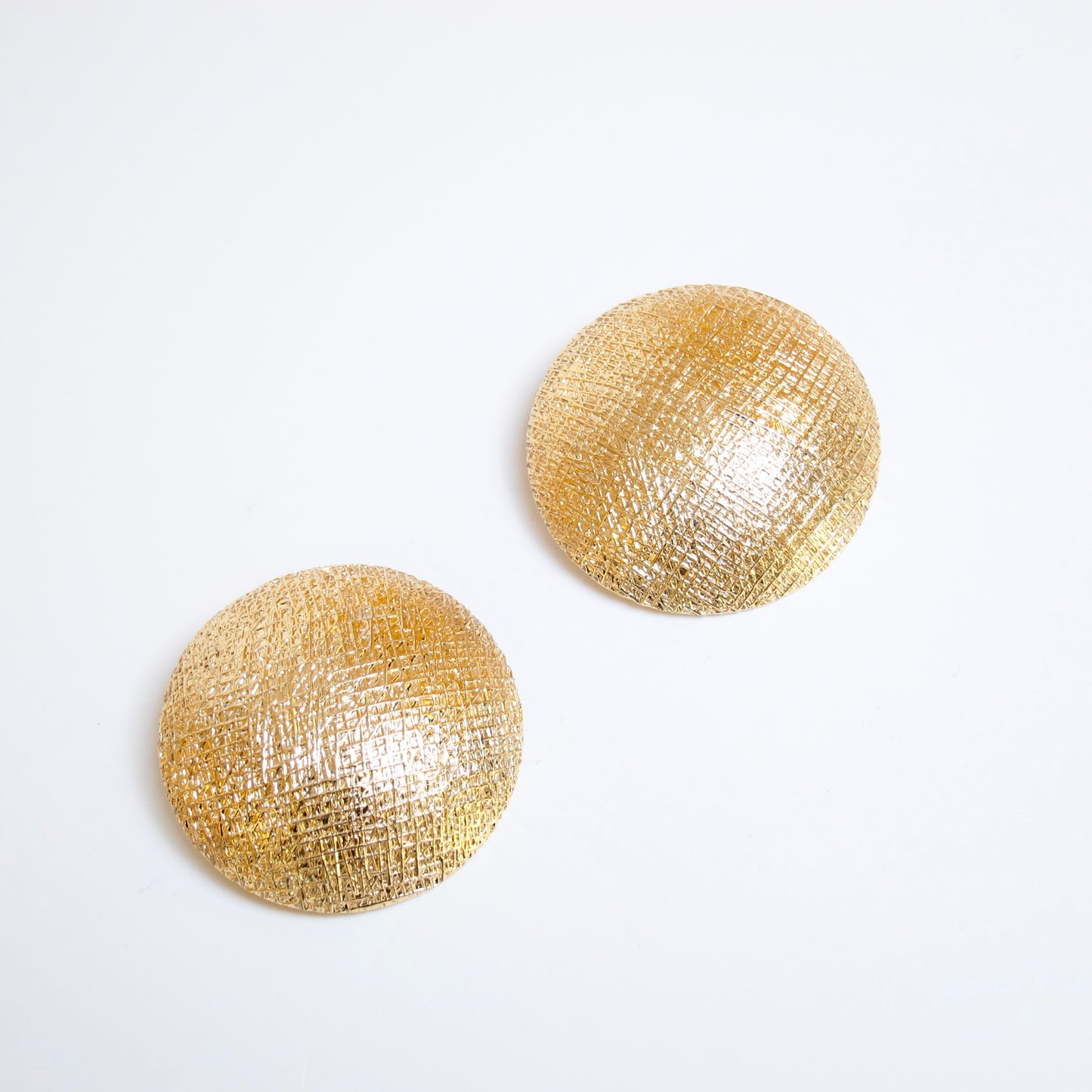 Christian Dior Vintage Stylish Round Shape Golden Clip-on Earrings