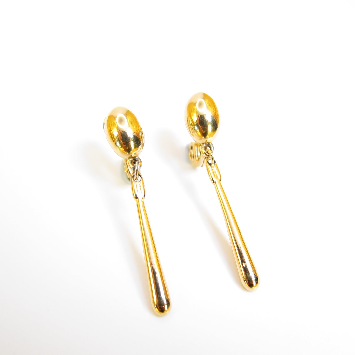 Monet Vintage Stylish Dangling Golden Clip-on Earrings