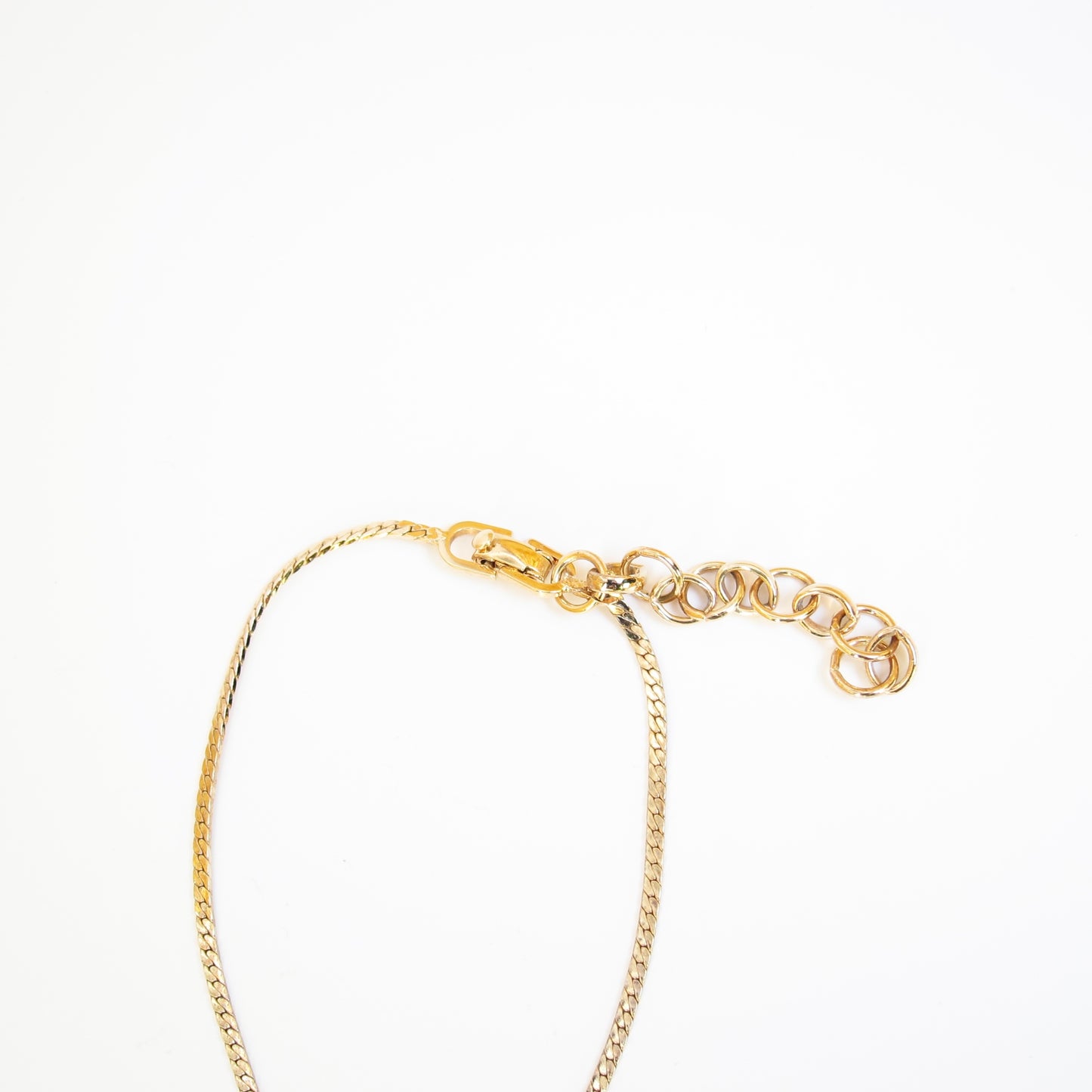Christian Dior Vintage Stylish Rhinestone Pendant Golden Necklace