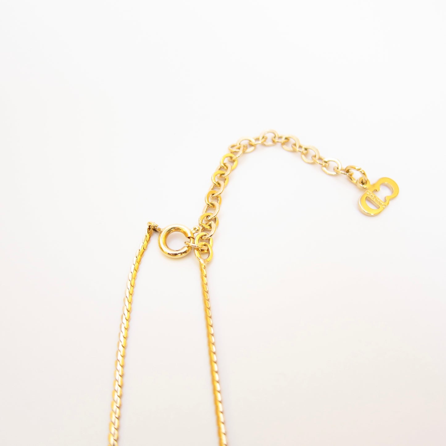 Christian Dior Vintage CD Logo Golden Necklace