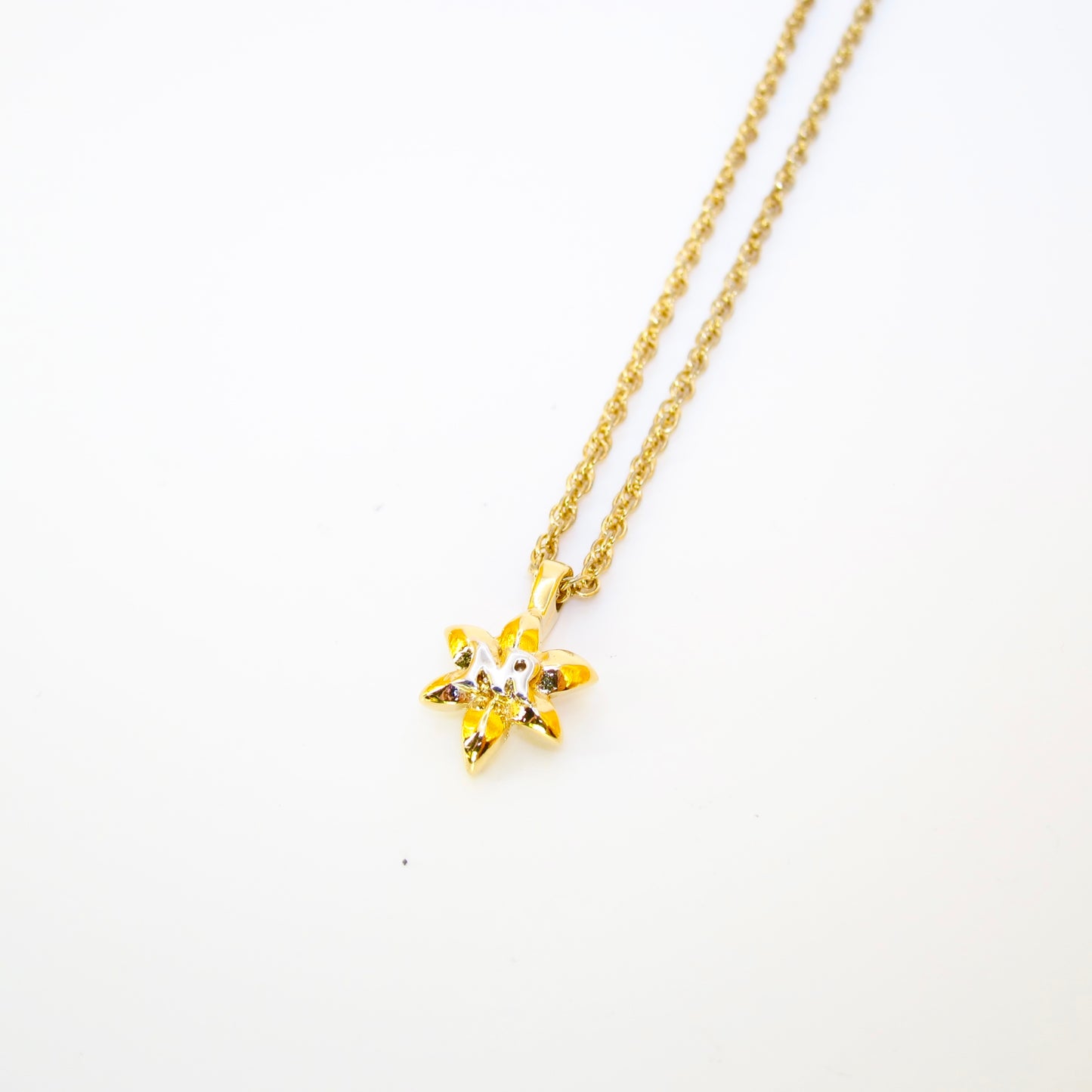 Nina Ricci Vintage NR Logo on Folwer Golden Necklace