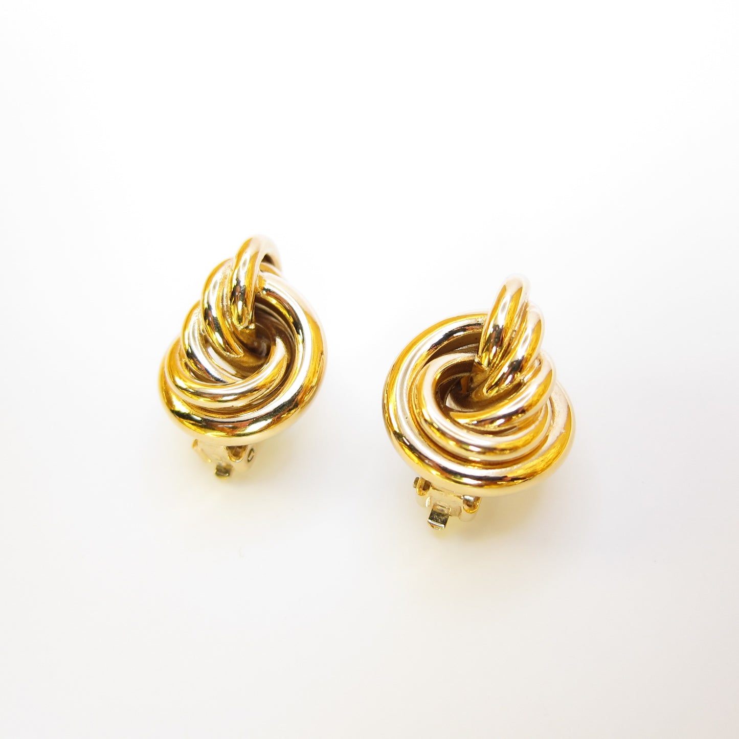 Givenchy Vintage Twist Circle Golden Clip-on Earring