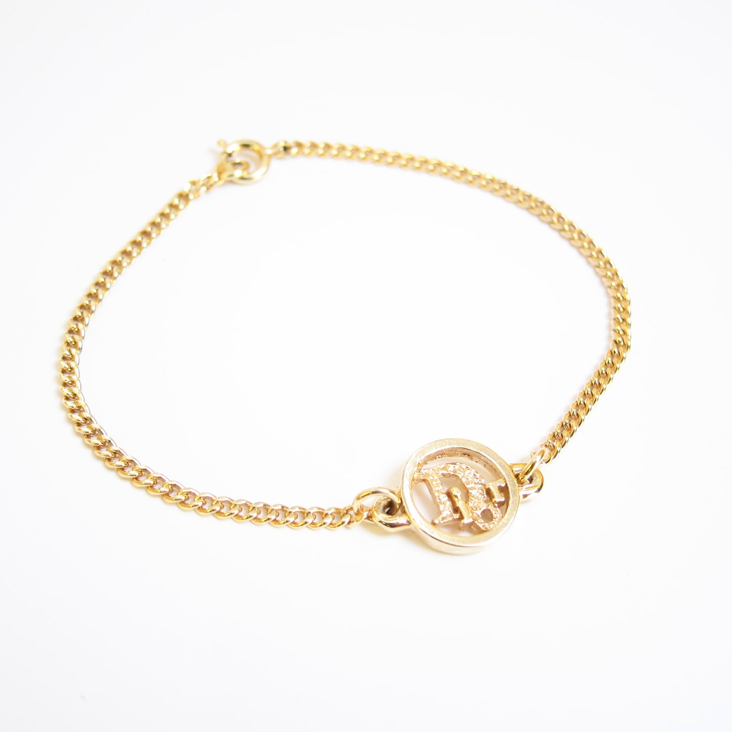 Christian Dior Vintage Dior Logo in Circle Golden Bracelet