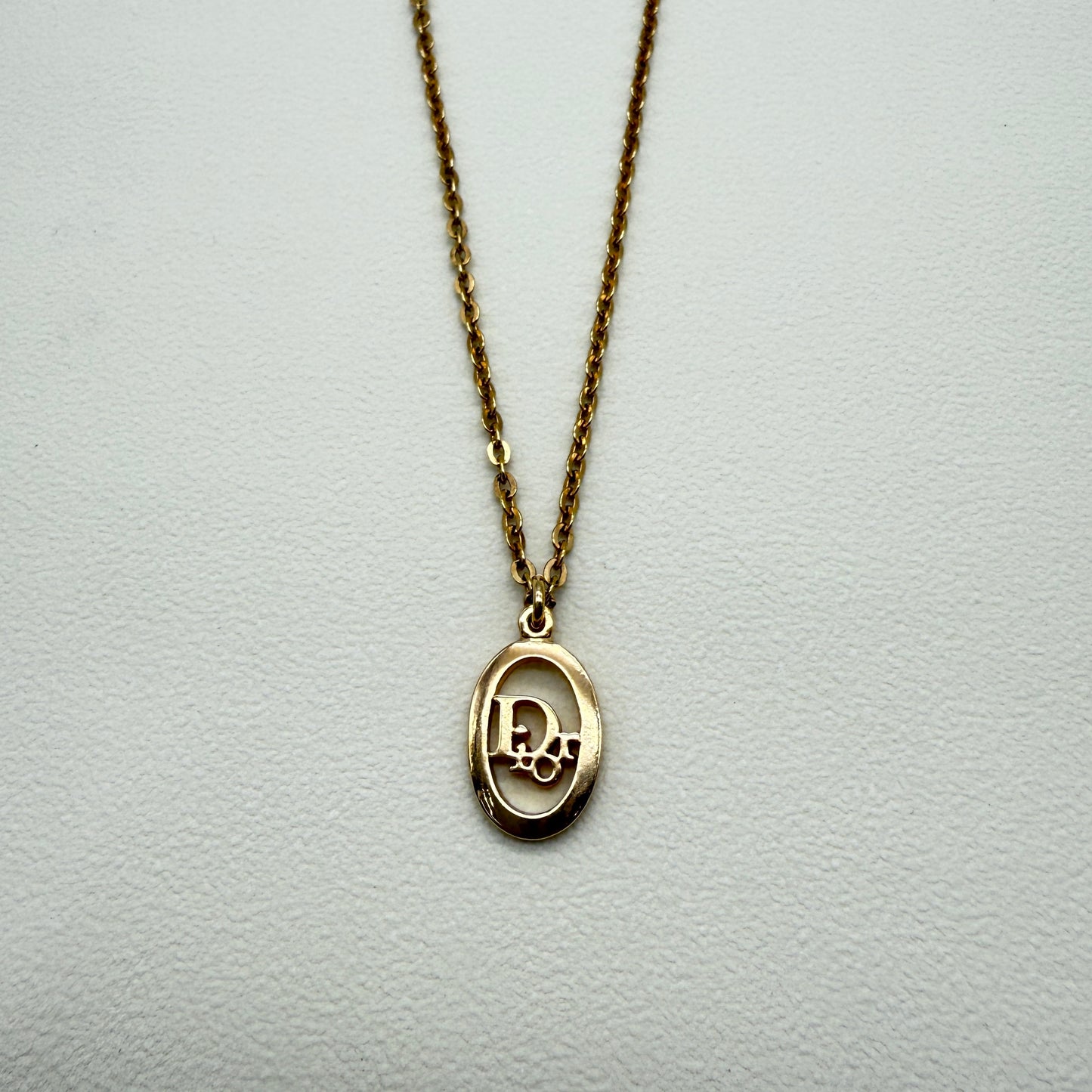 Christian Dior 復古 Dior 橢圓形金色項鍊