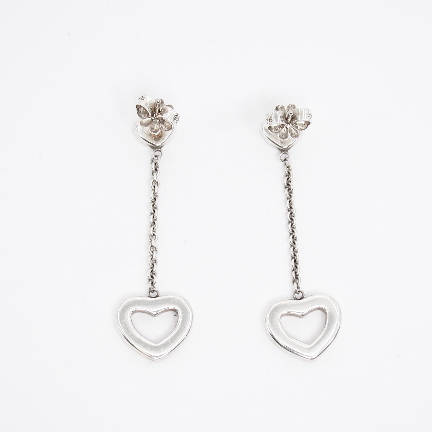 Tiffany Vintage 925 Heart Link Drop Dangle Earrings