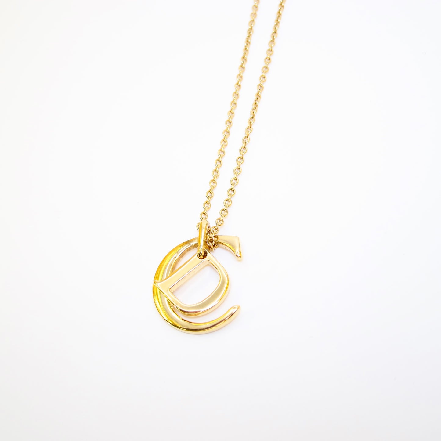 Christian Dior Vintage CD Logo Golden Necklace