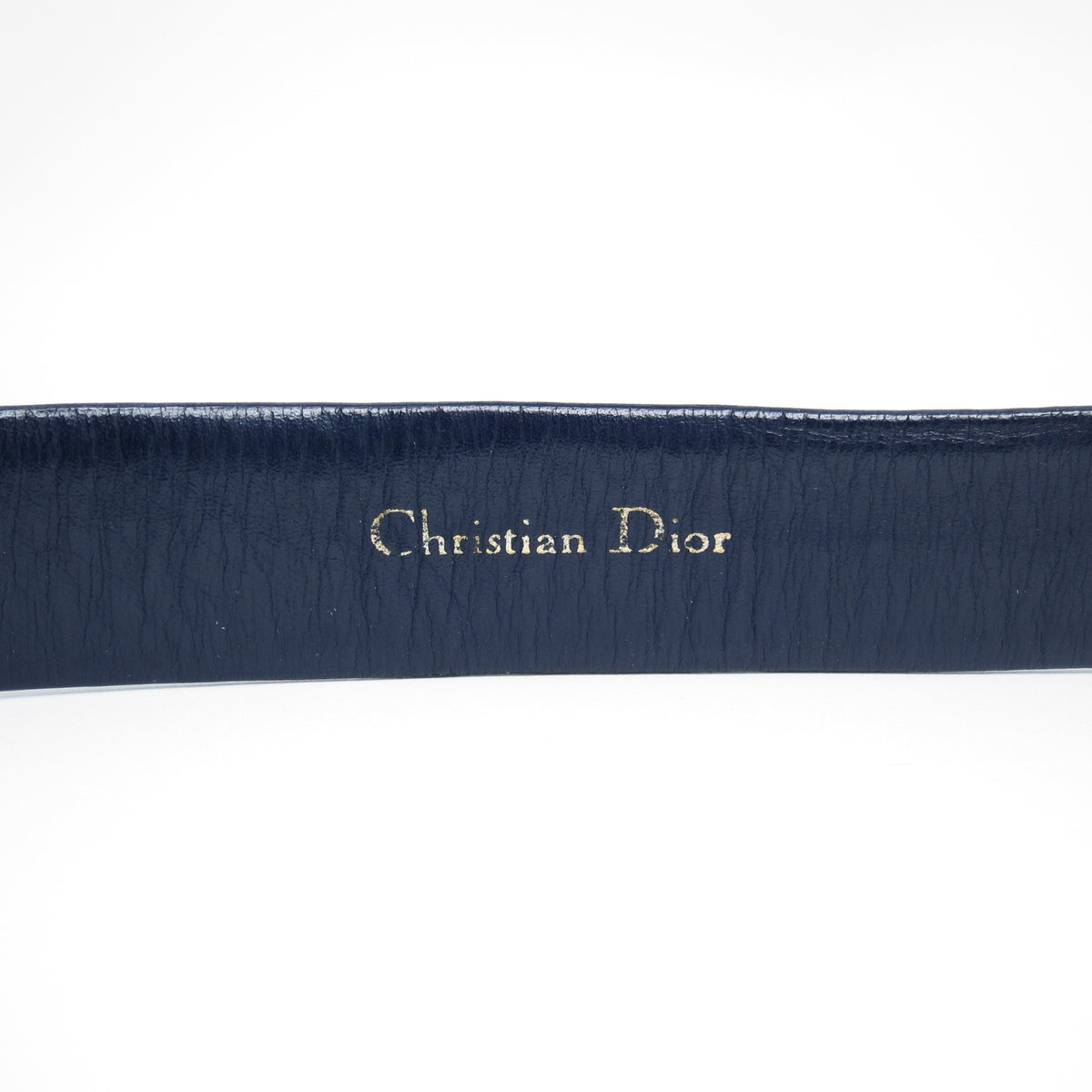 Christian Dior 海軍藍皮革CD扣腰帶
