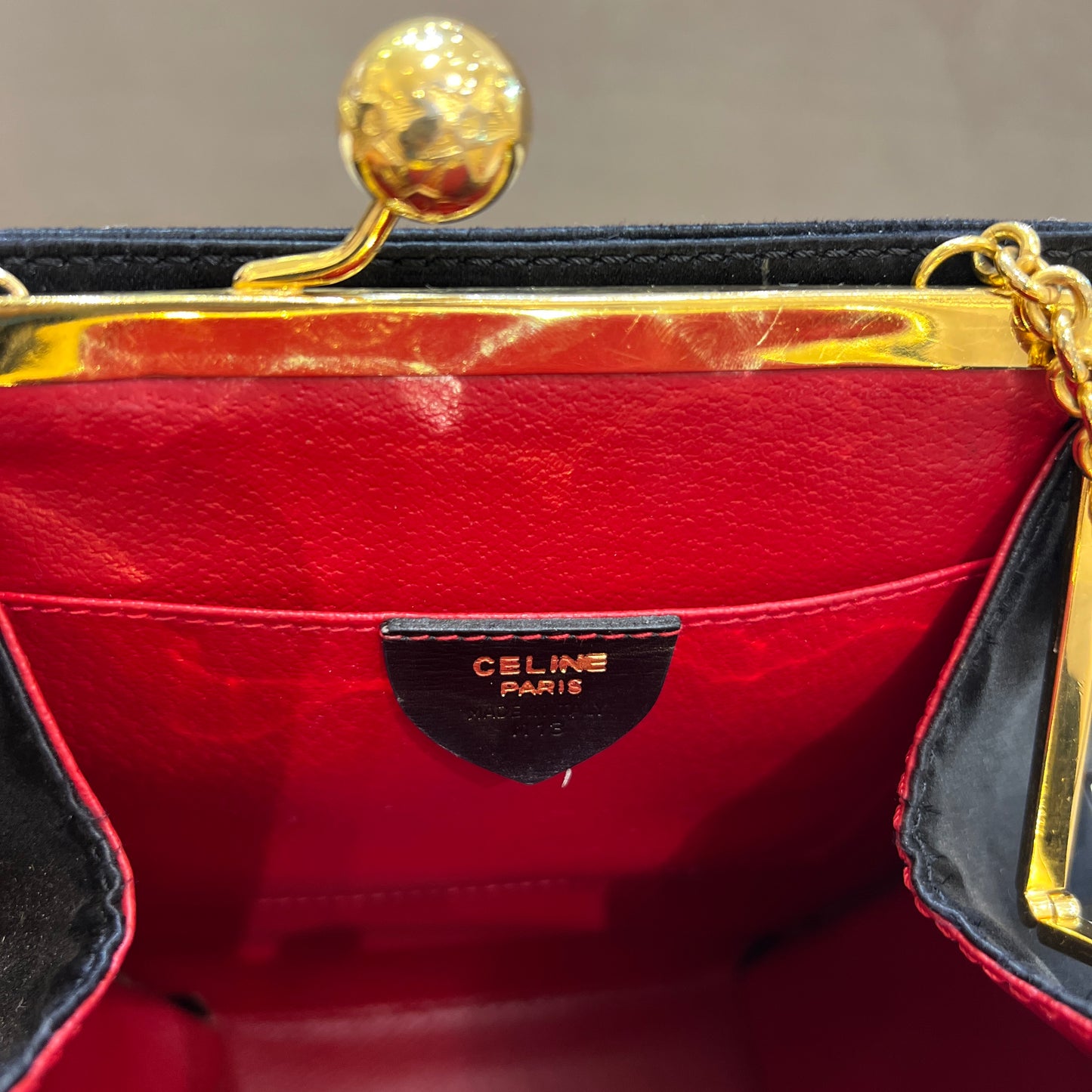 Celine Vintage 星球扣黑色染色單肩包