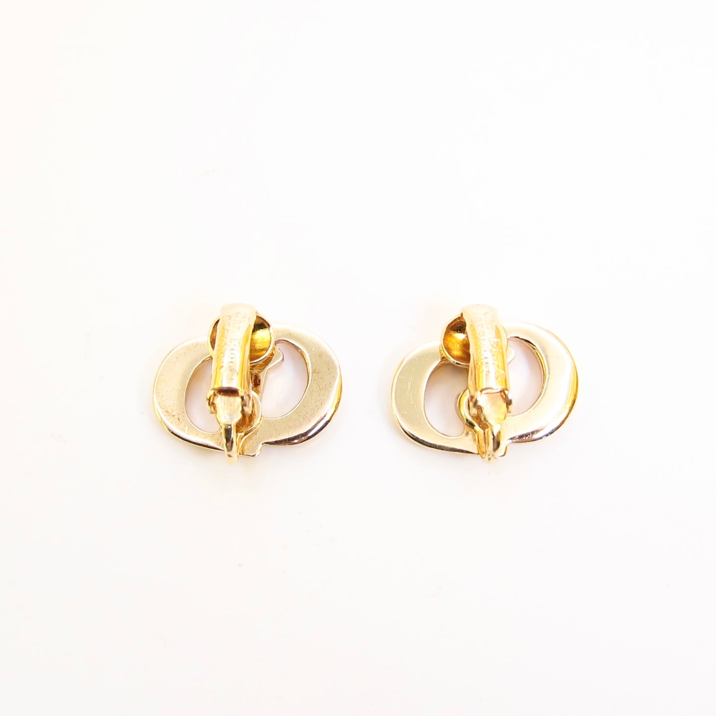 Christian Dior Vintage CD Logo Golden Clip-on Earrings