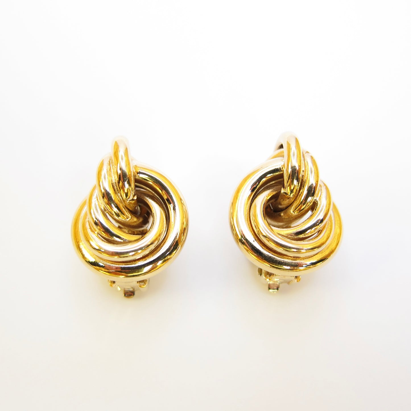 Givenchy Vintage Twist Circle Golden Clip-on Earring