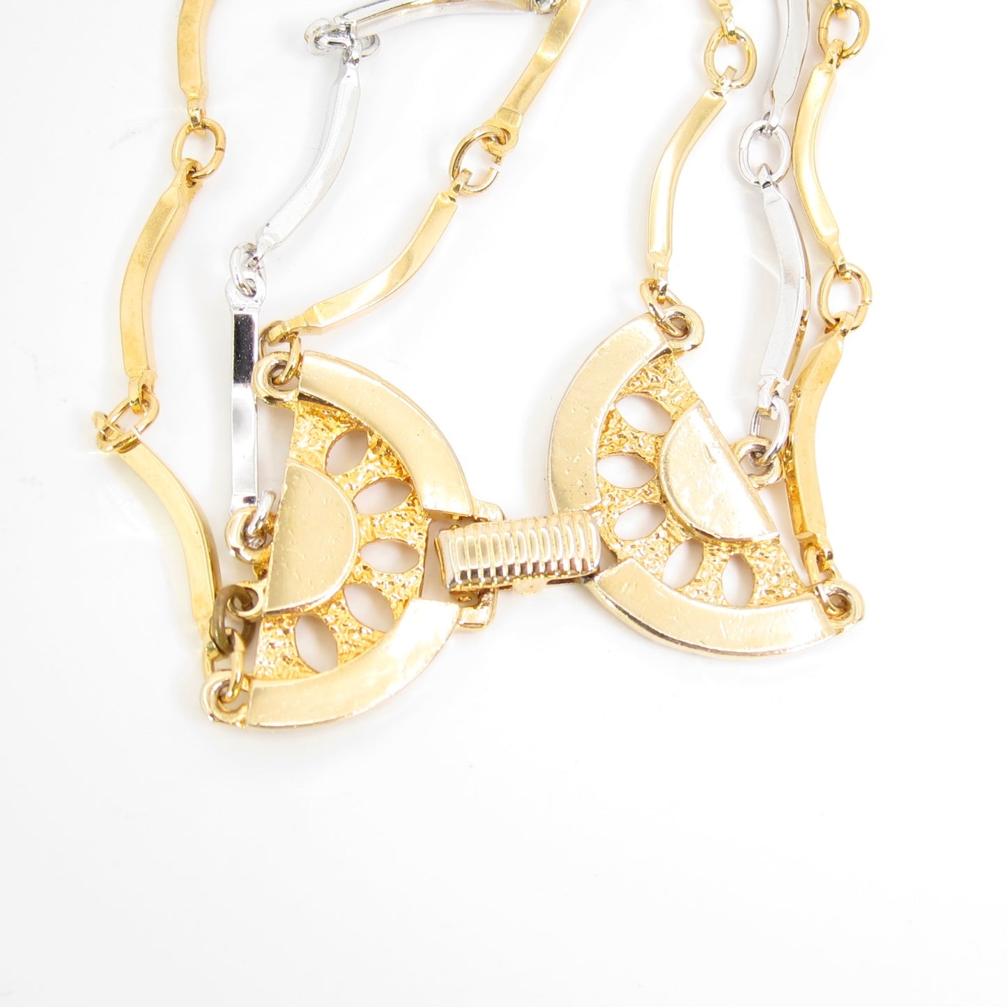 Yves Saint Laurent Vintage 3-Row Two Tone Long Necklace