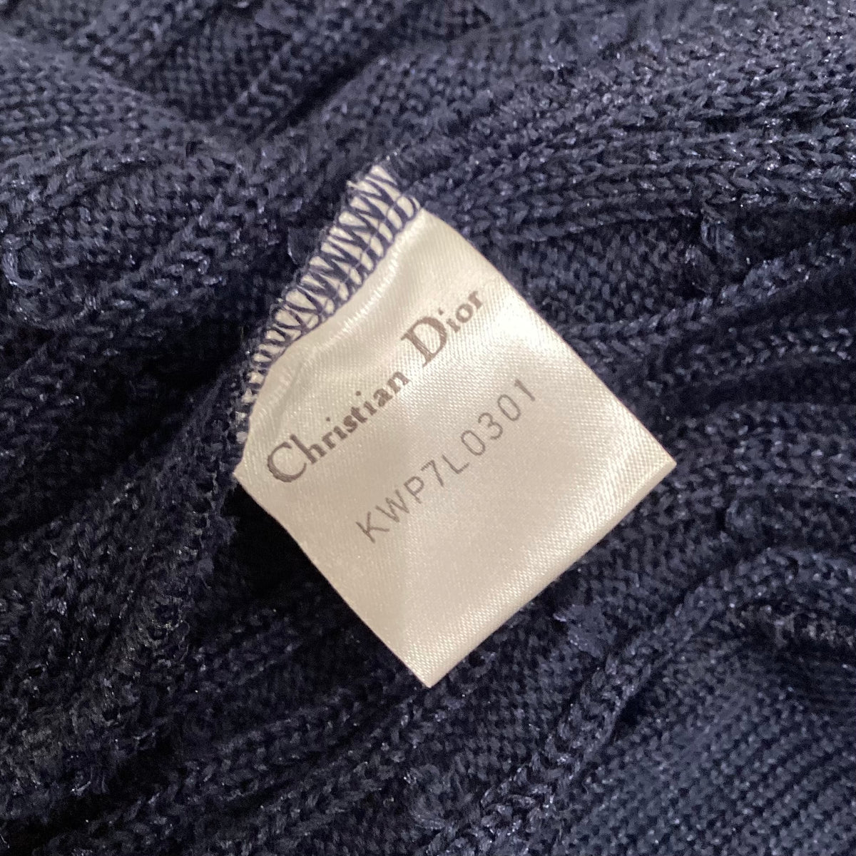 Christian Dior Vintage Navy Cotton Knit Sweater