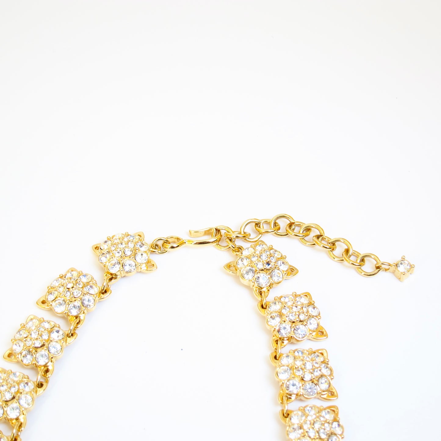 Monet Vintage Rhinestone Golden Necklace