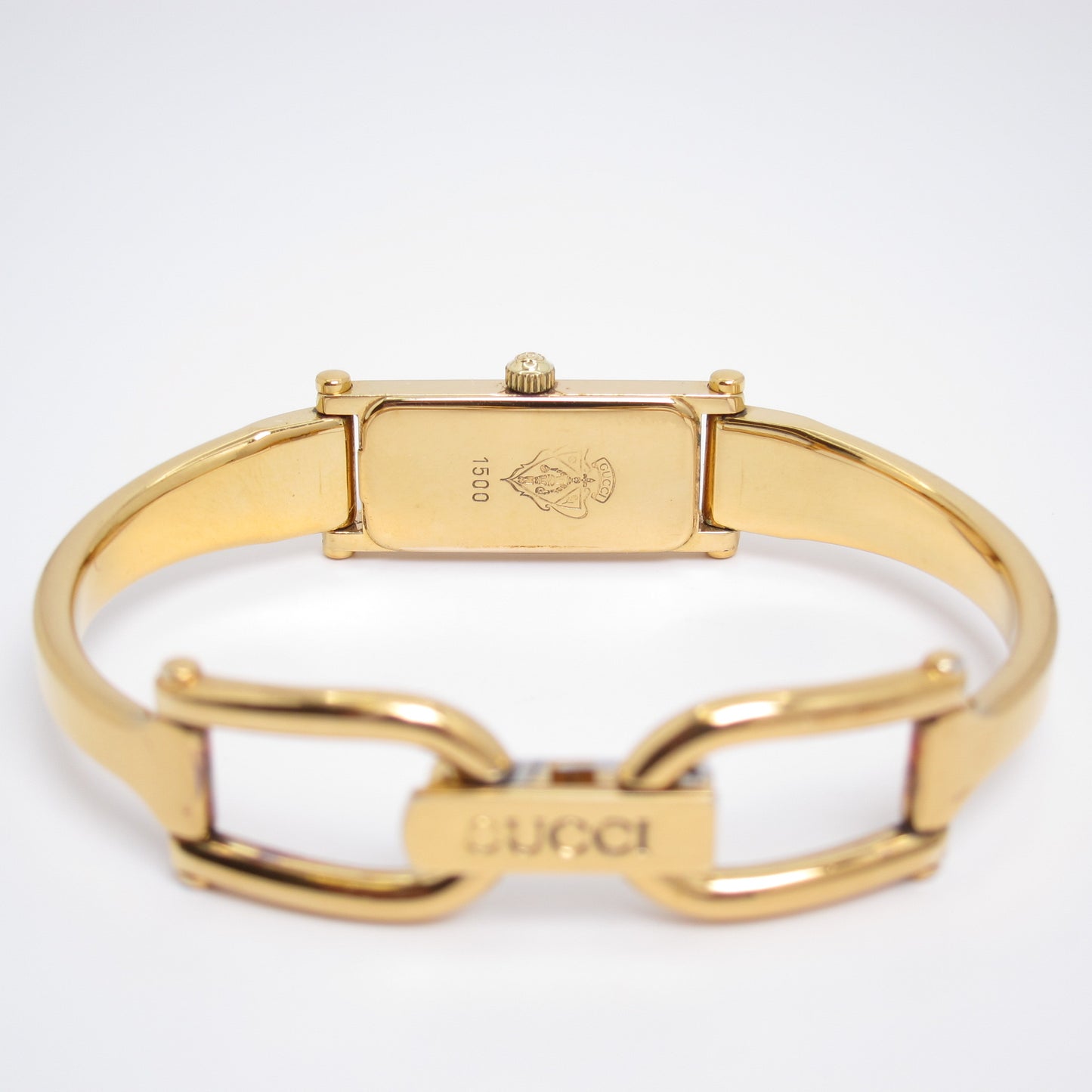 Gucci Vintage Rectangle Golden Face Bangle Watch