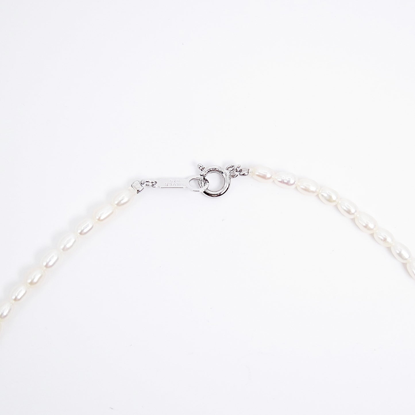 No Brand Vintage Akoya Pearl with Silver Buckle Necklace