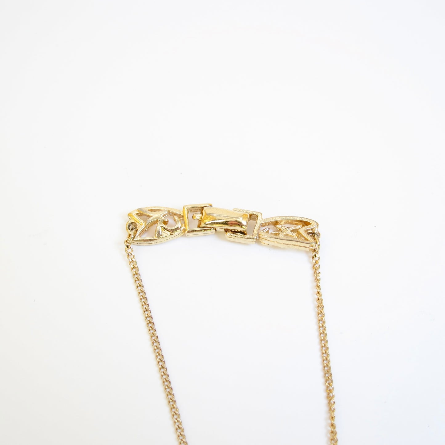 Nina Ricci Vintage NR Logo on Spade Shape Golden Necklace