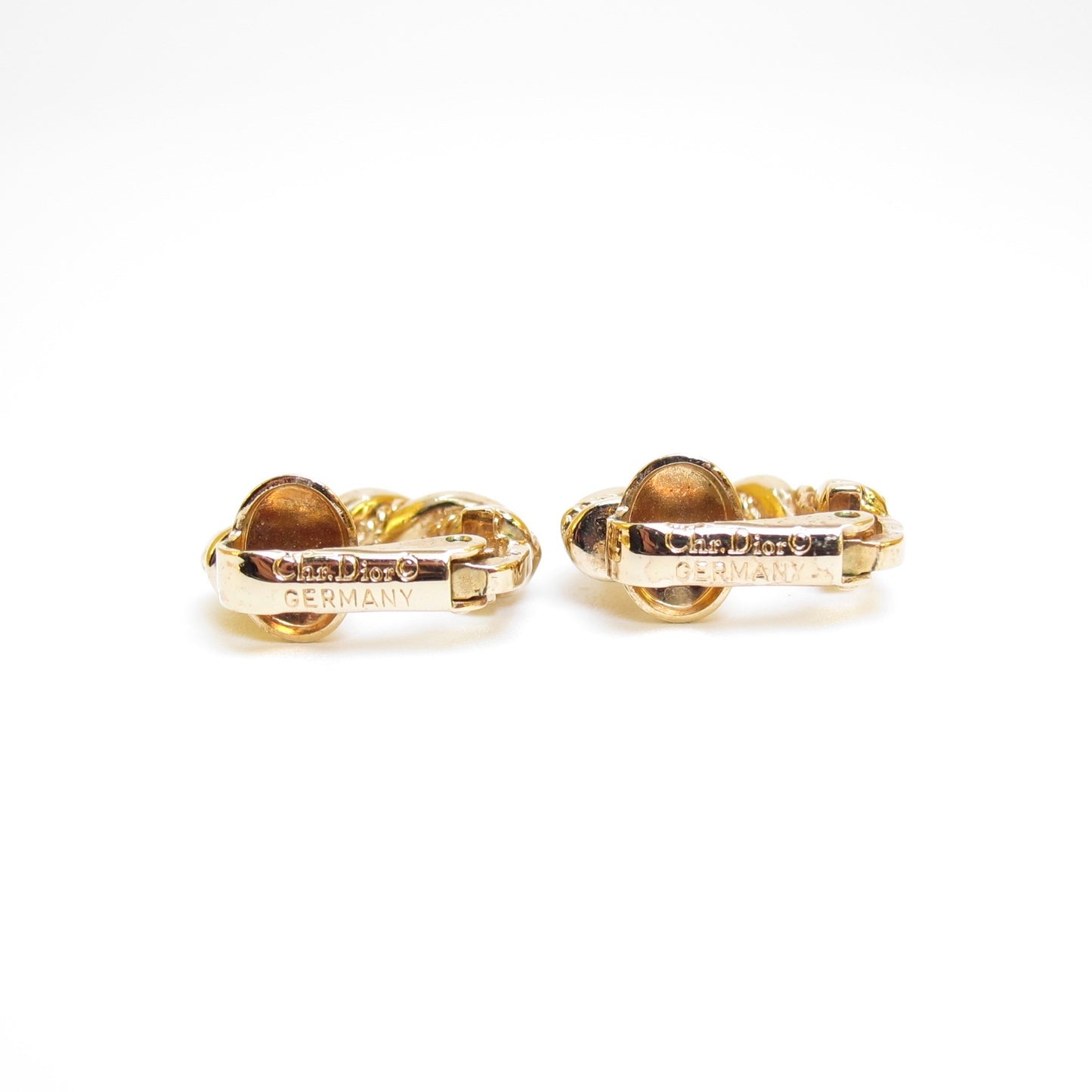 Christian Dior Vintage Twisted Rope Hoop Clip-On Earrings