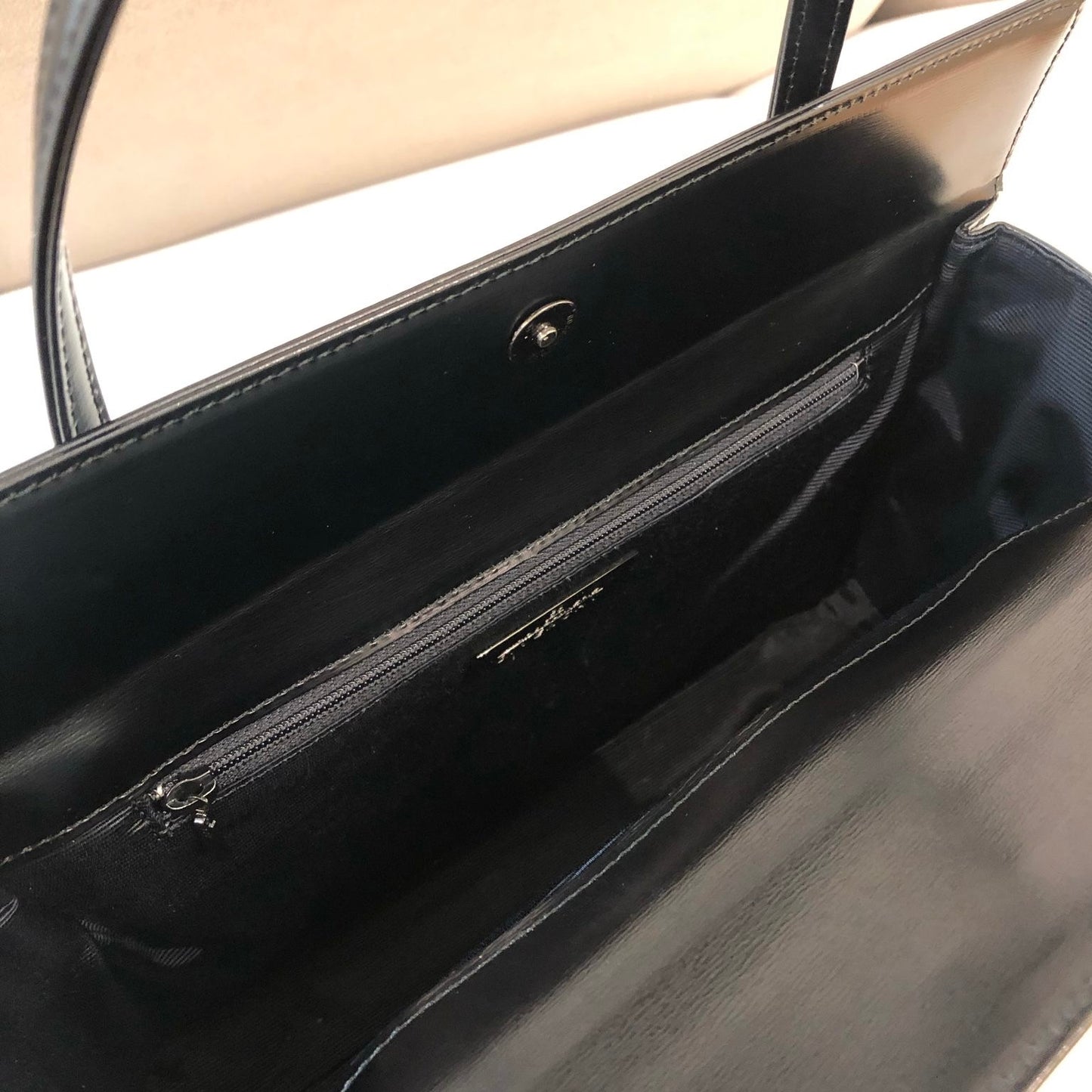 Givenchy Vintage Minimalist Black Leather Structured Handbag