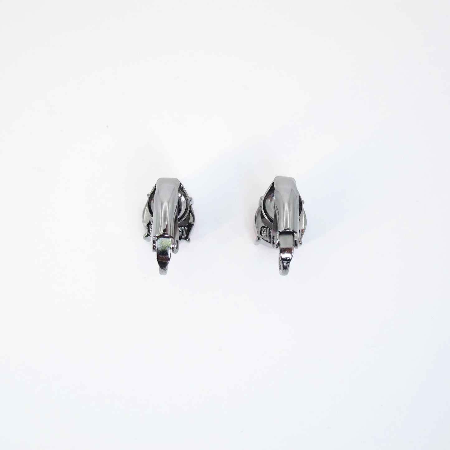 Givenchy Vintage Round Shape Amethyst Stone Space Grey Clip-on Earrings
