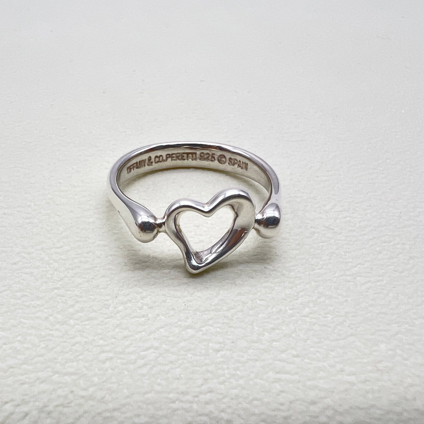 Tiffany Vintage Open Heart 925 Silver Ring #13