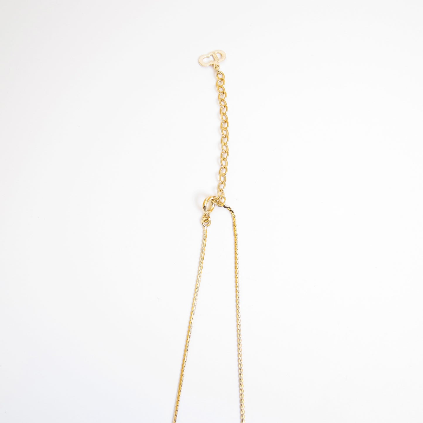 Christian Dior Vintage V-Shaped with Rhinestone Golden Necklace