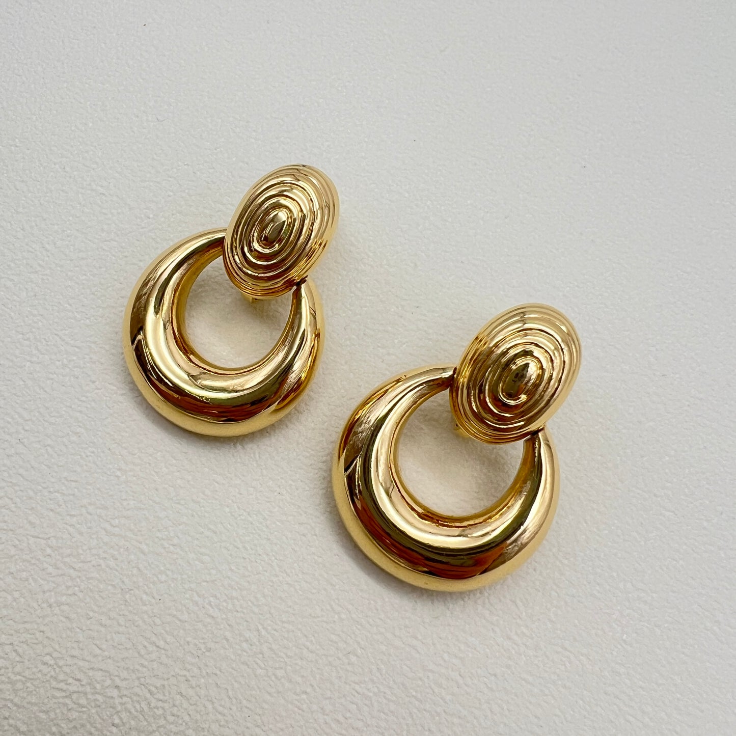 Yves Saint Laurent Vintage Stylish Golden Clip-on Earrings