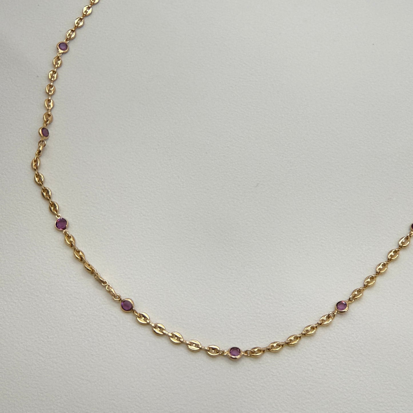 Givenchy Vintage Purple Color Stone Golden Necklace