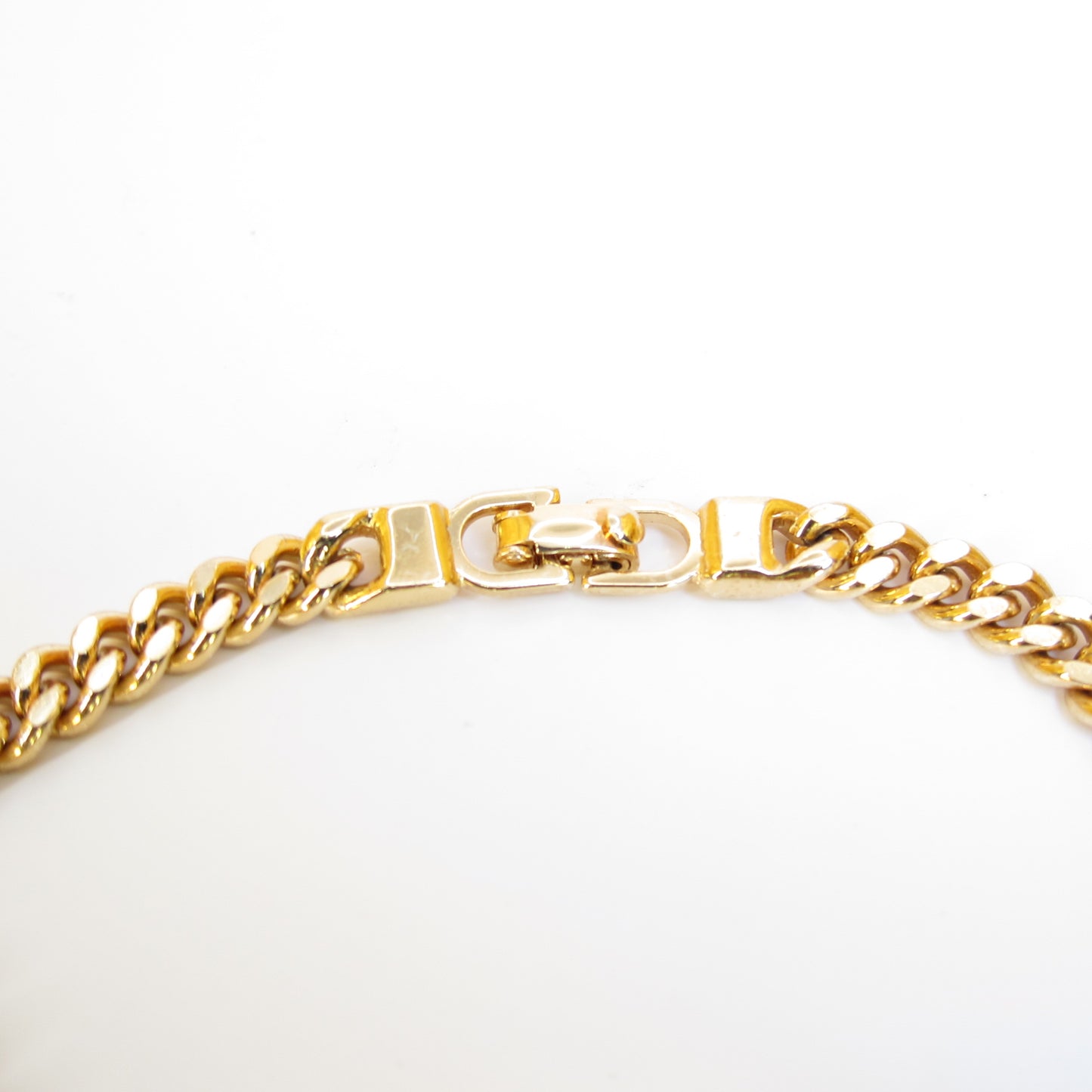 Christian Dior Vintage CD Logo on Black and Golden Bar Bracelet