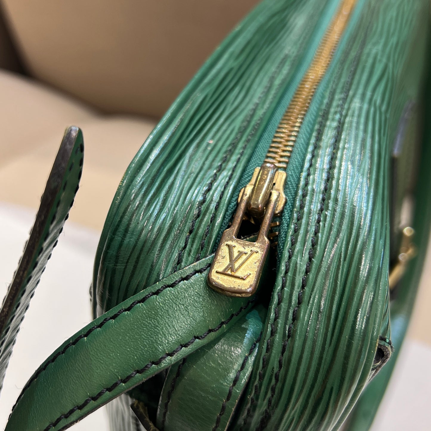 Louis Vuitton Vintage Jeune Fille Borneo Green Epi Shoulder Bag