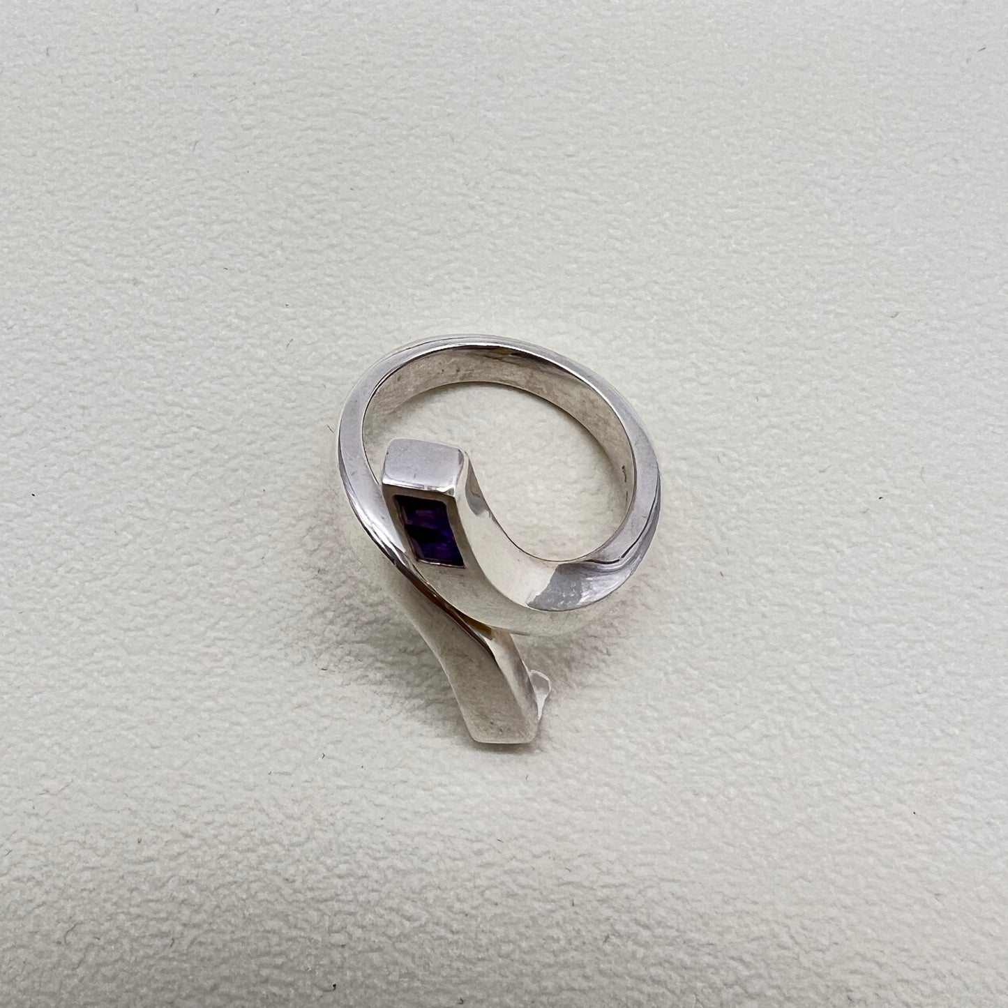 Gucci 復古紫水晶 925 銀戒指 #13