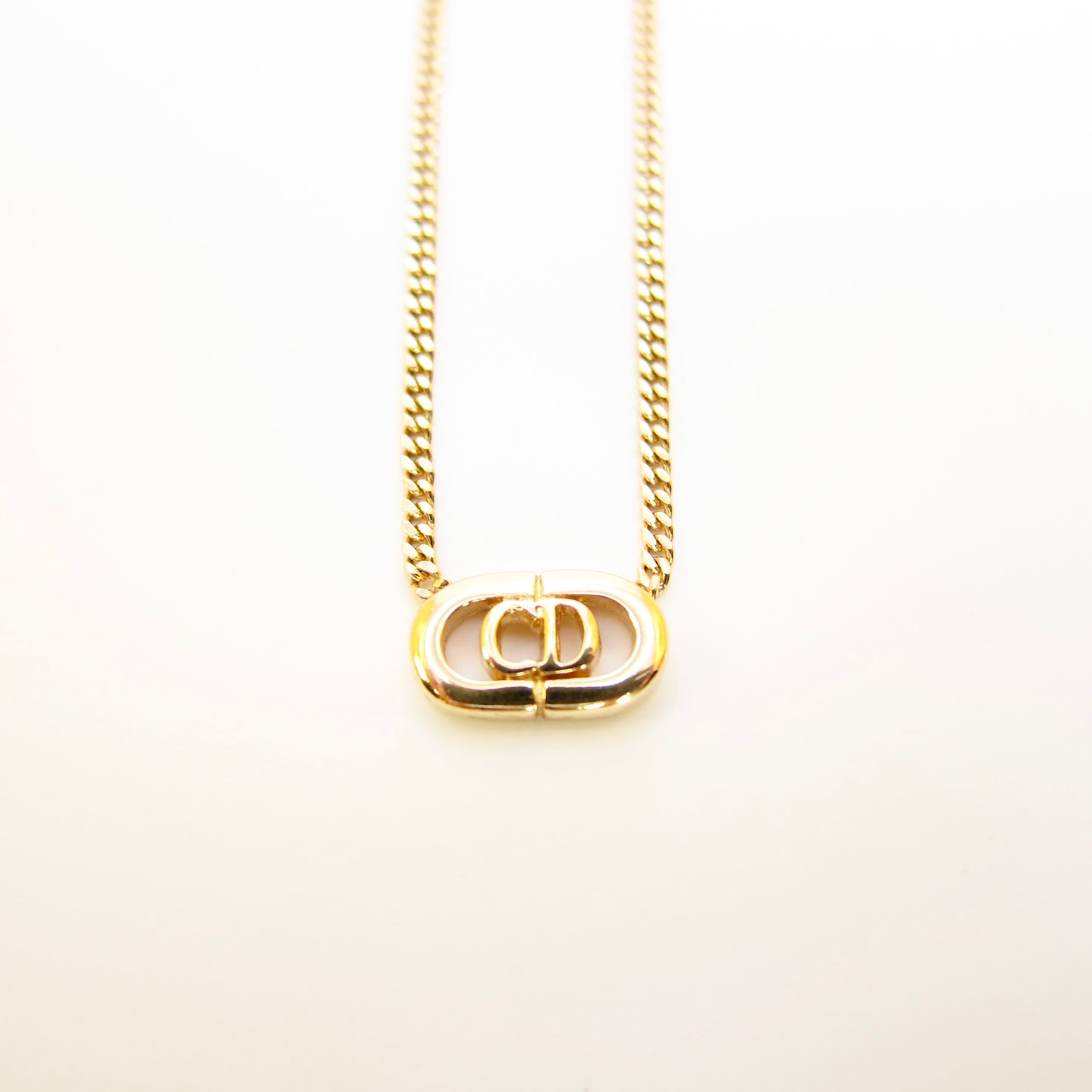 Christian Dior Vintage CD Logo Golden Necklace
