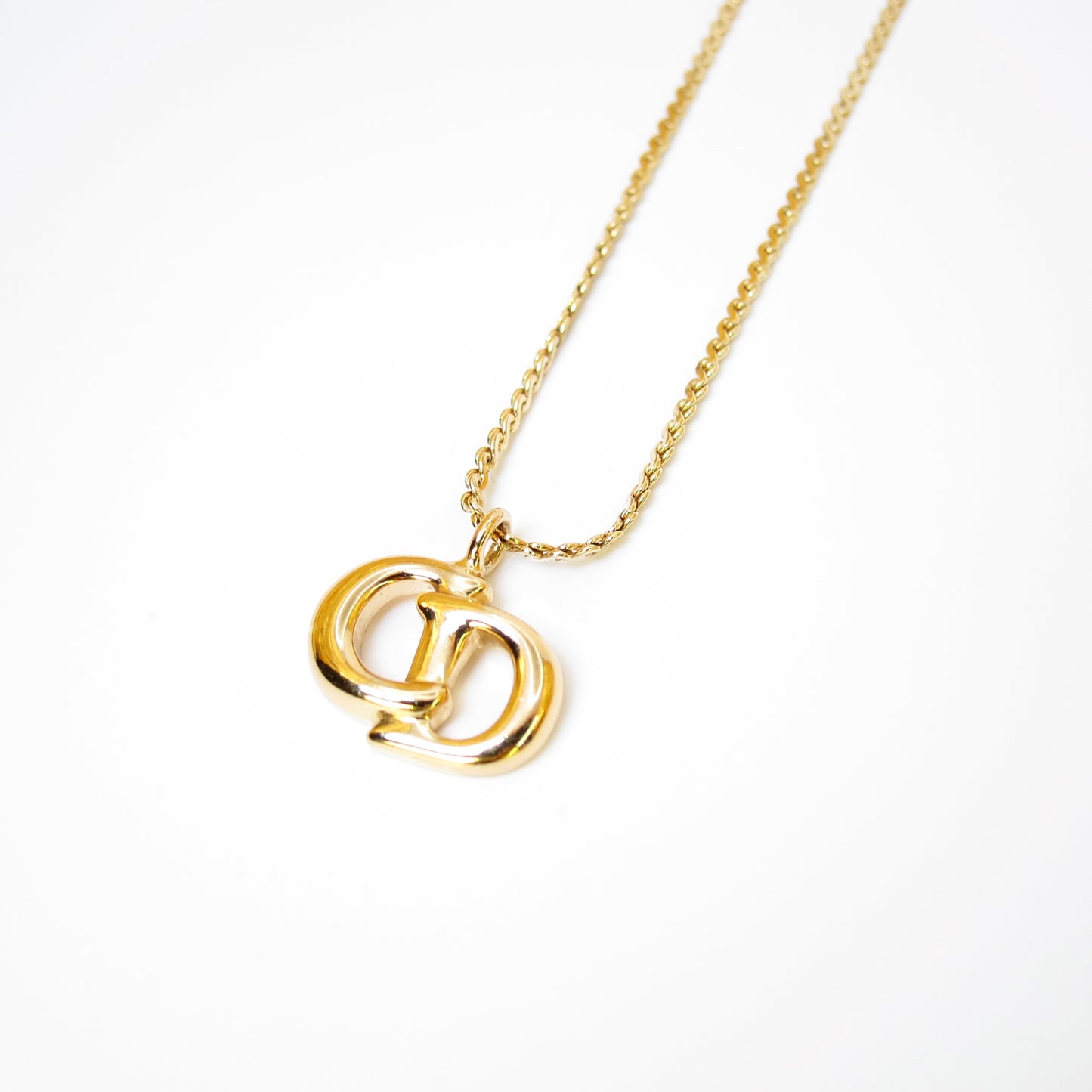 Christian Dior Vintage CD Logo Golden Necklace