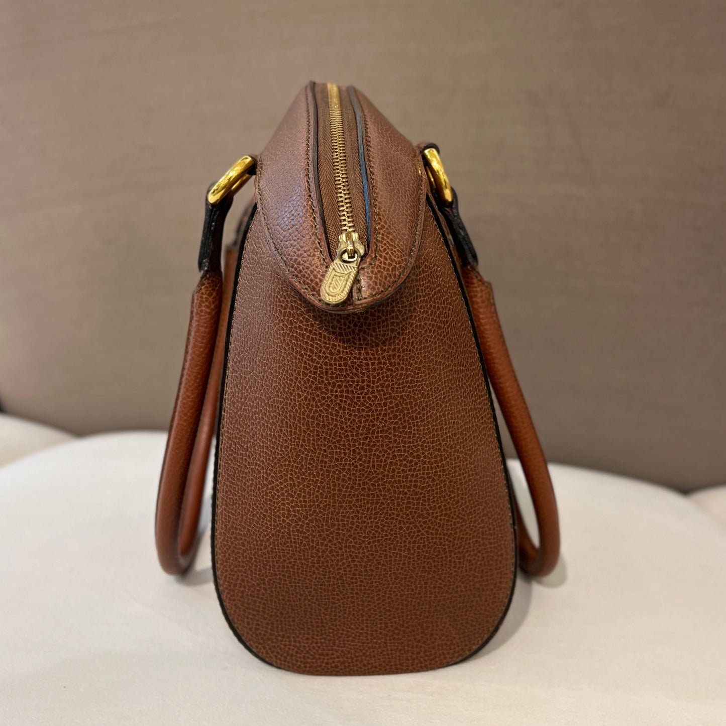 Delvaux Vintage Brown Leather Shoulder Bag