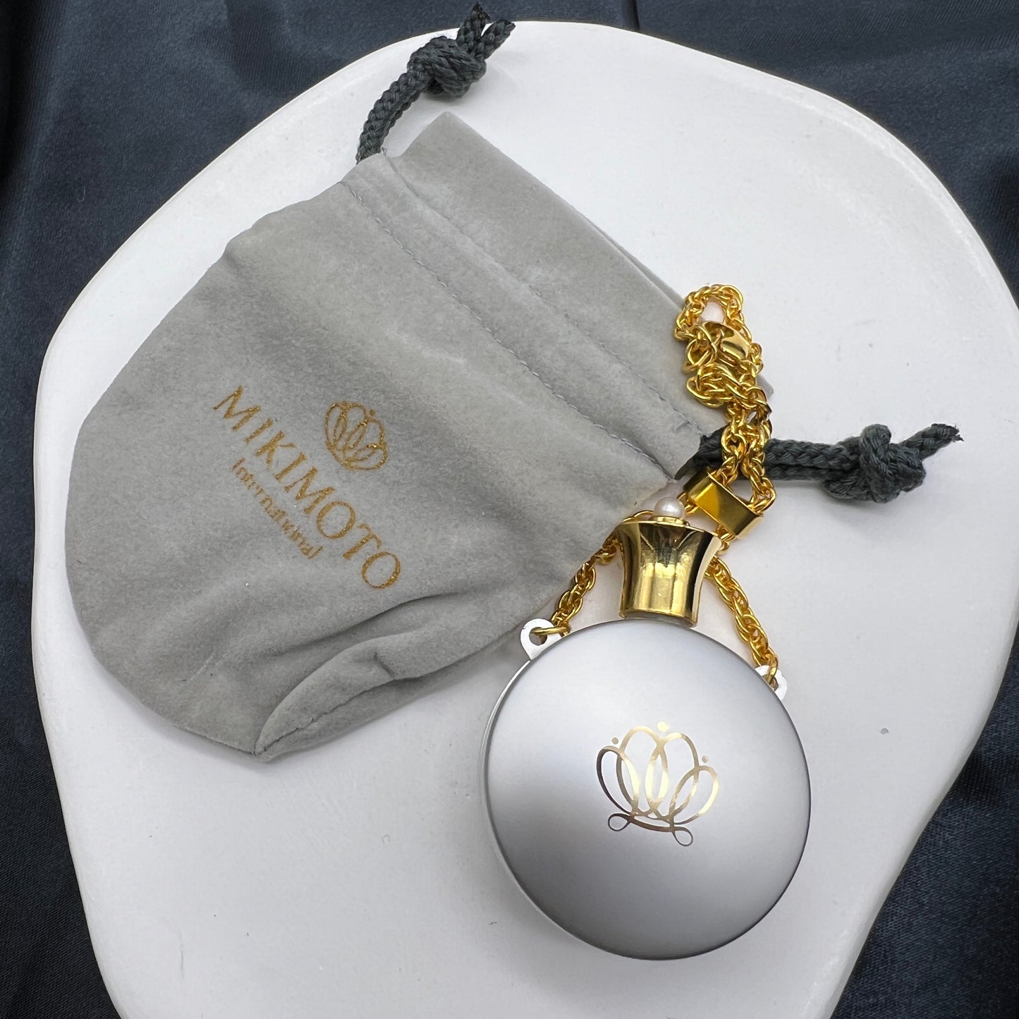 Mikimoto 復古迷你香水瓶、唇刷和鏡子 3 件套