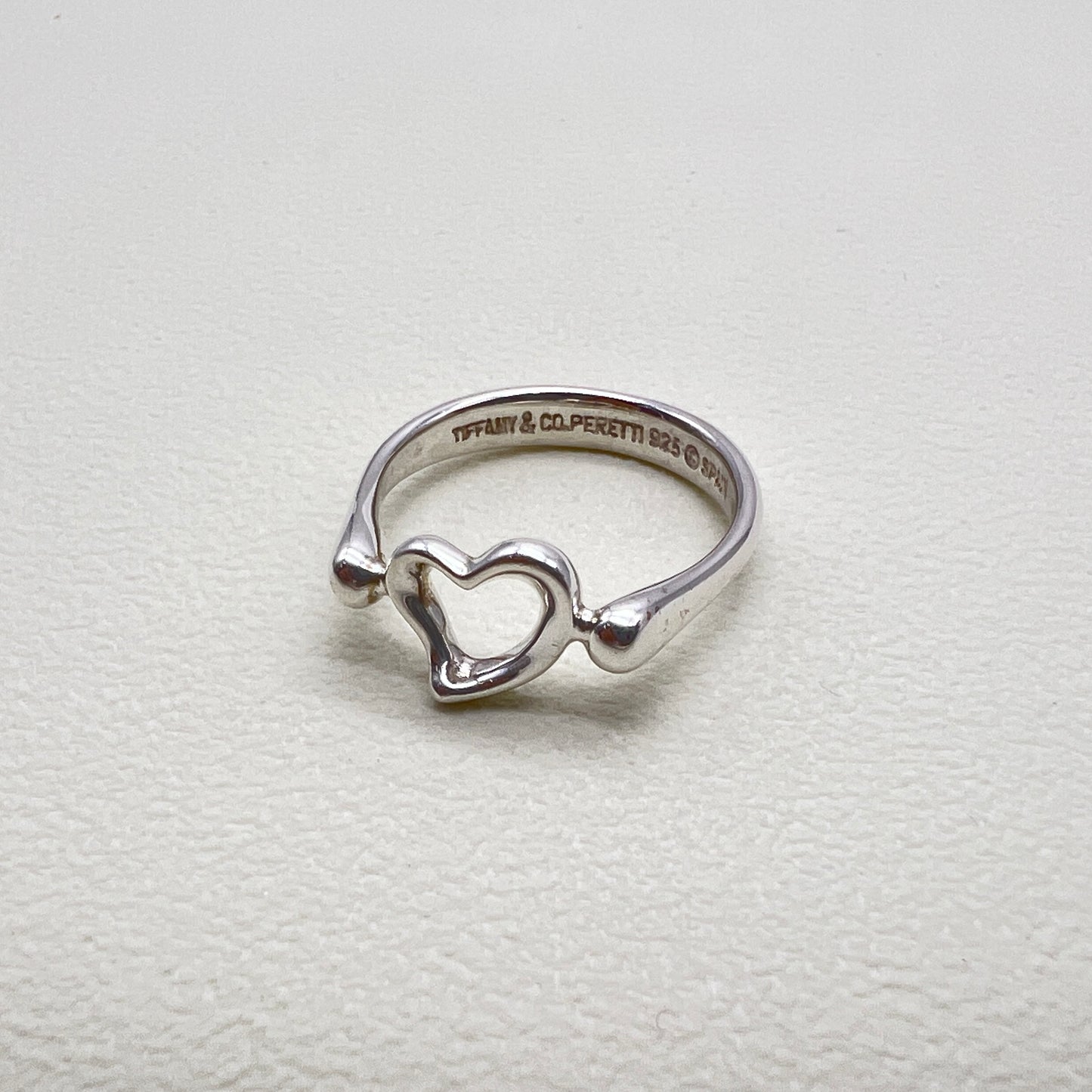 Tiffany Vintage Open Heart 925 Silver Ring #13