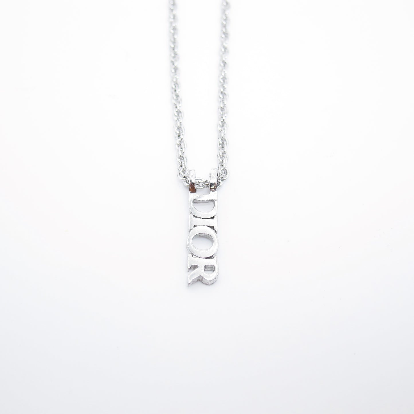 Christian Dior Vintage Dior Logo Silver Necklace