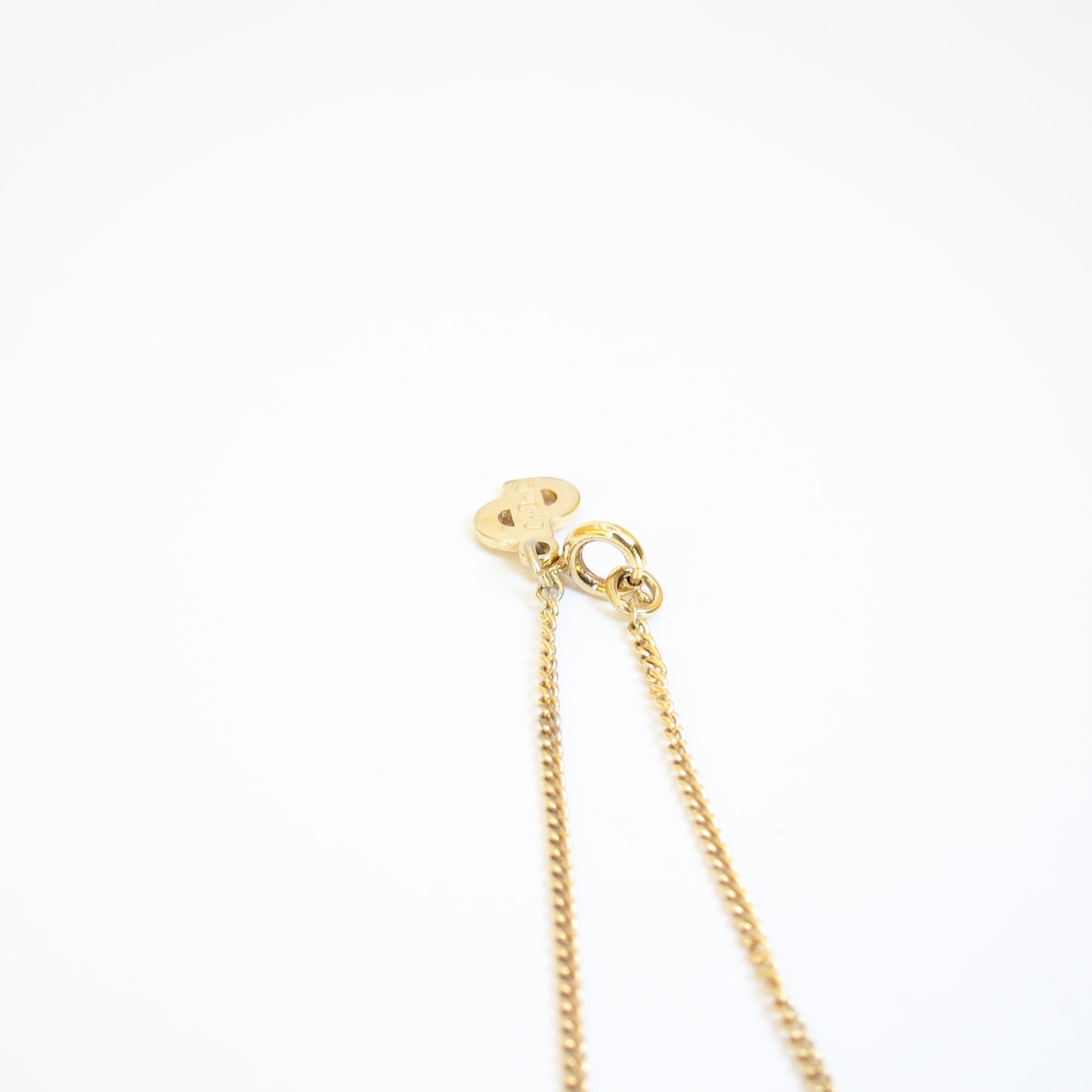 Christian Dior Vintage CD Logo in Hexagon Golden Necklace