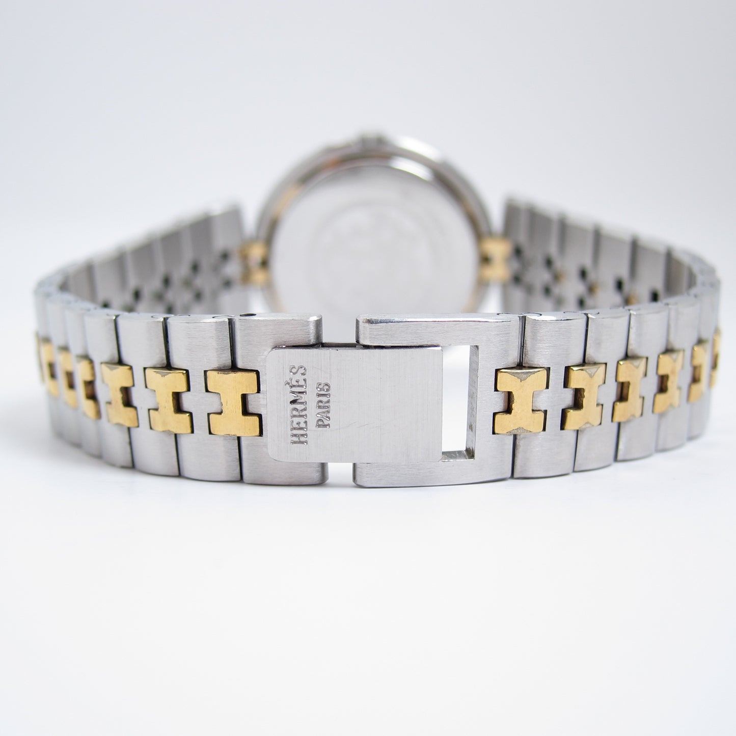 Hermes Vintage Profile White Face with Date and H Bracelet Watch