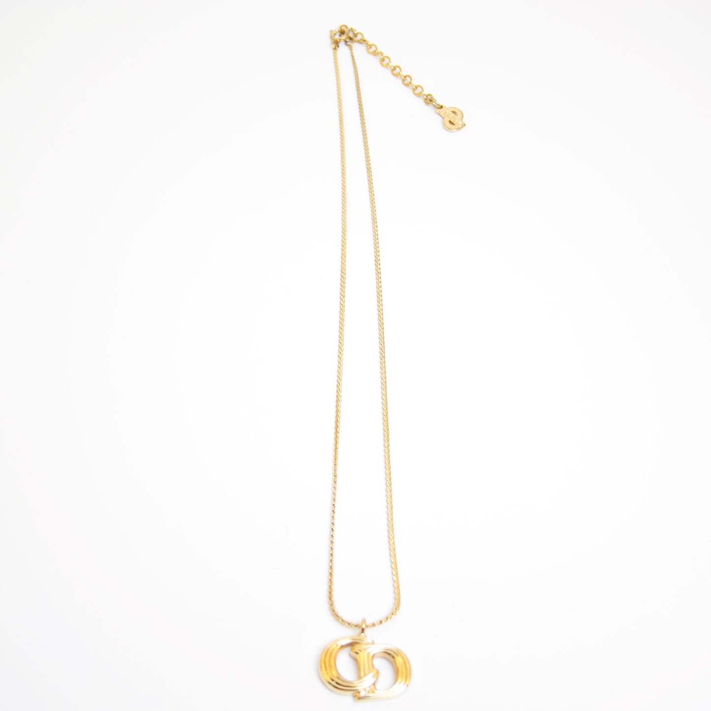 Christian Dior Vintage CD Logo Golden Necklace