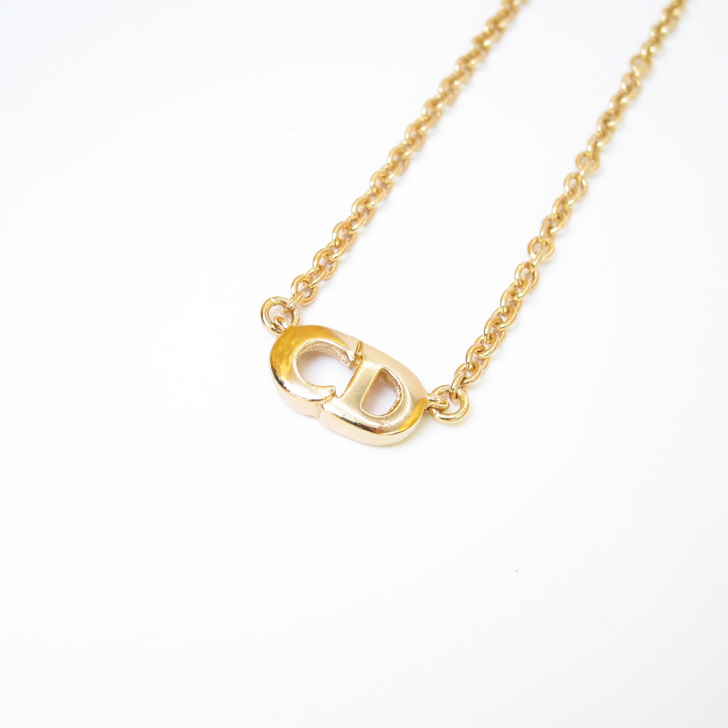 Christian Dior Vintage CD Logo Golden Necklace