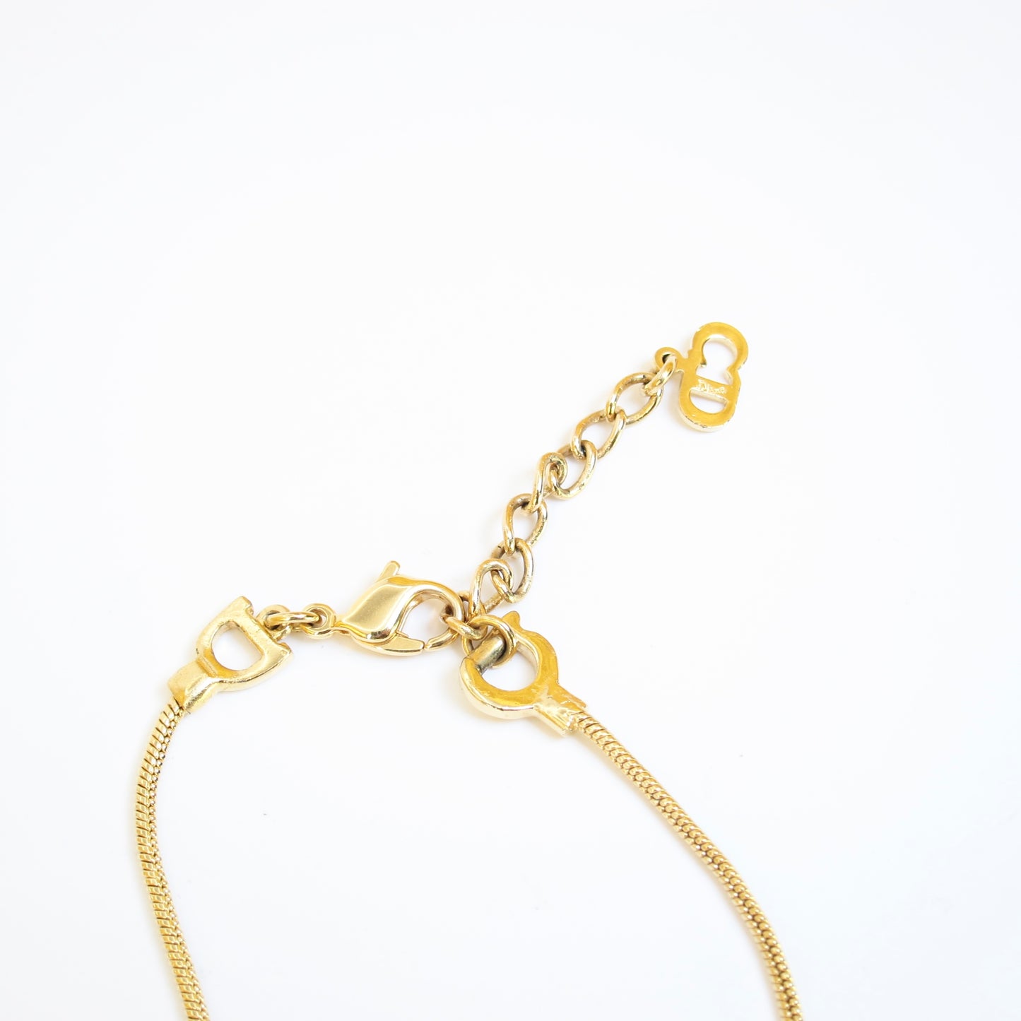 Christian Dior Vintage D Logo Ring with Golden Bracelet