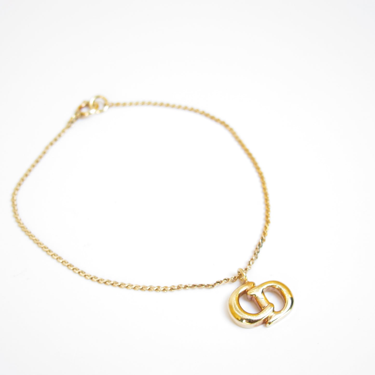 Christian Dior Vintage CD Logo Golden Bracelet