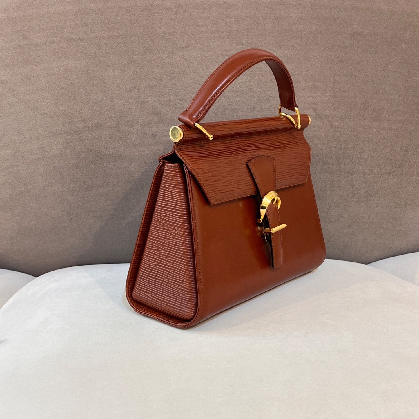 Valentino Garavani Vintage Brown Leather 2-Way Handbag Shoulder Bag