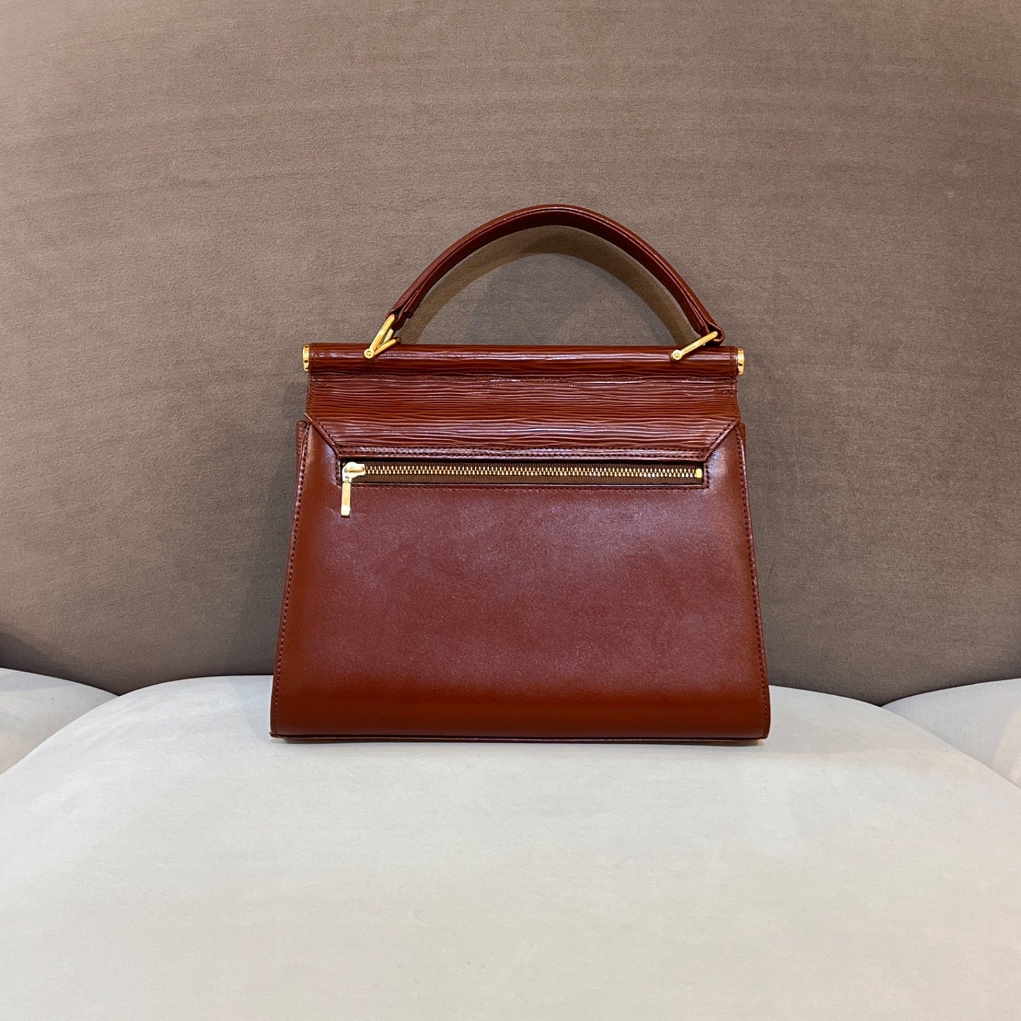 Valentino Garavani Vintage Brown Leather 2-Way Handbag Shoulder Bag